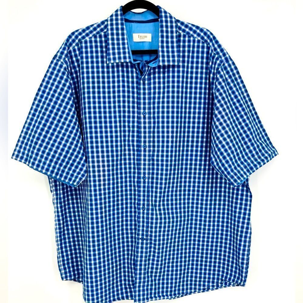 Tiglio Sport Men’s Blue Plaid Shirt Size 1XB